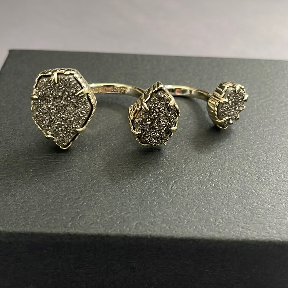 Kendra Scott Naomi Ring - Gold/ Platinum Drusy S/M